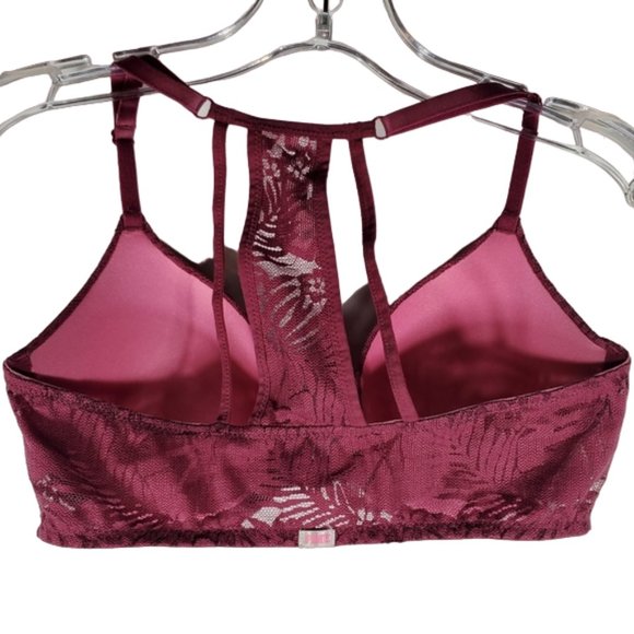 PINK Victoria's Secret Lightly Lined Front Closure Underwire Plunge T-back 32D - Picture 11 of 11